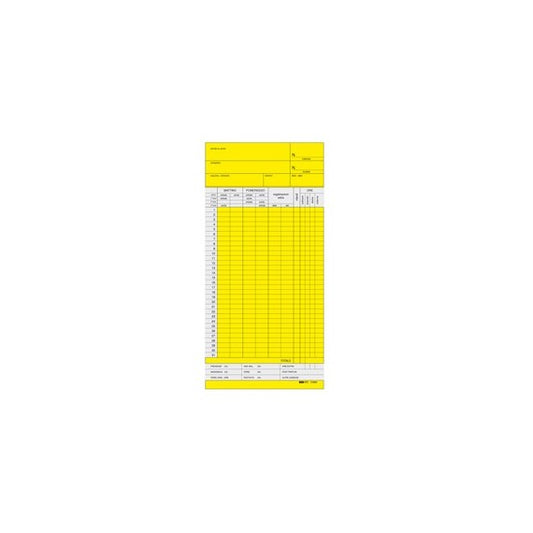 Schede orologio mensili - 22x10 cm - giallo - Edipro - conf. 100 pezzi