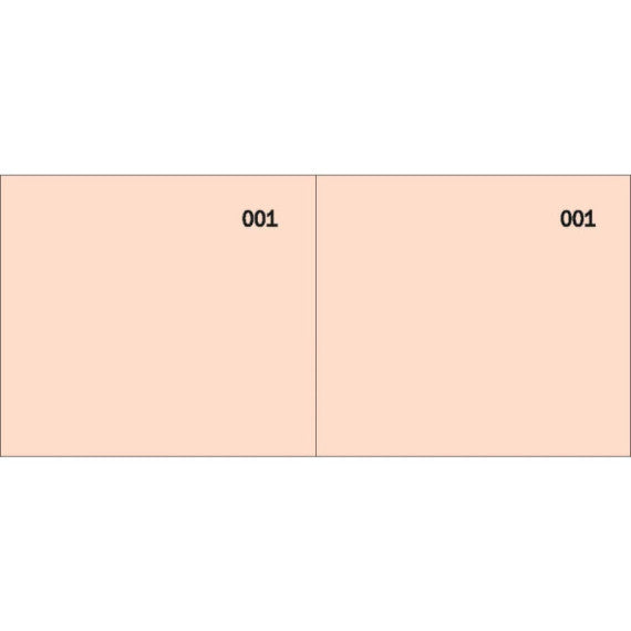 Scontrino colorato a 2 sezioni Data Ufficio blocco 100 copie prenumerate rosso - DU160000020