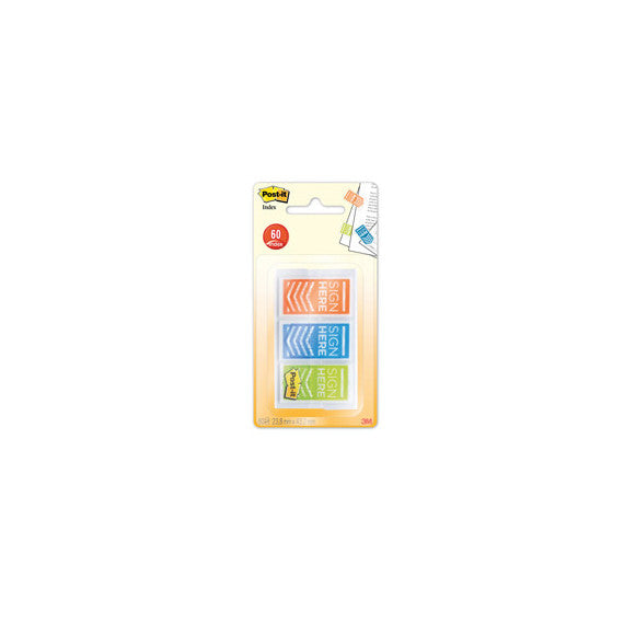 Segnapagina Post it® Index Medium SIGN HERE - 682-SH-OBLEU - 23,8 x 43,2 mm - Post it® - conf. 60 pezzi