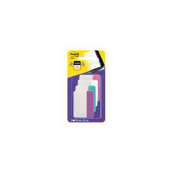 Segnapagina Post it® Index Strong - 686-PWAV - per archivio - 50,8 x 38,1 mm - rosa/bianco/turchese/viola - Post it® -