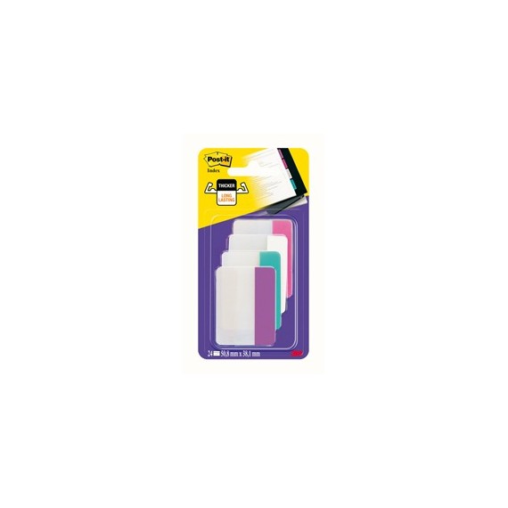 Segnapagina Post it® Index Strong - 686-PWAV - per archivio - 50,8 x 38,1 mm - rosa/bianco/turchese/viola - Post it® -