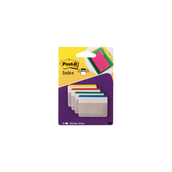 Segnapagina Post it® Index Strong - 686F-1 - per archivio - 50,8 x 38 mm - colori classici - Post it® - conf. 24 pezzi