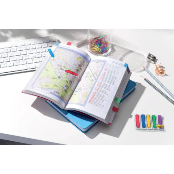 Segnapagina Post-it® Mini 684 Freccia 12x43,6 mm - assortiti 5 colori conf. 5 dipenser - 684-ARR1EU