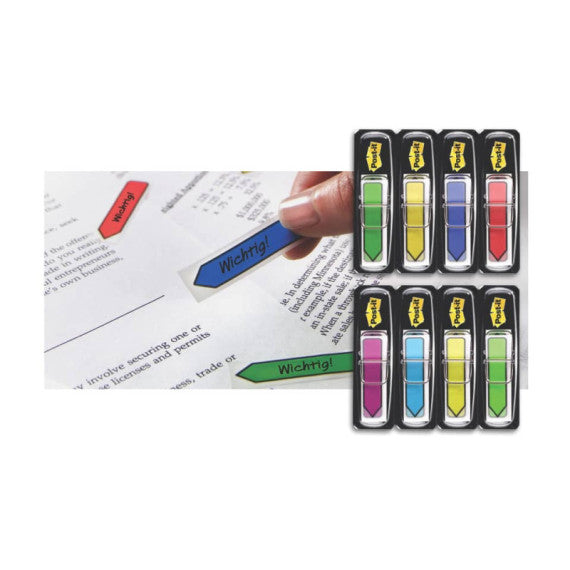 Segnapagina Post-it® Mini 684 Freccia 12x43,6 mm - assortiti 5 colori conf. 5 dipenser - 684-ARR1EU