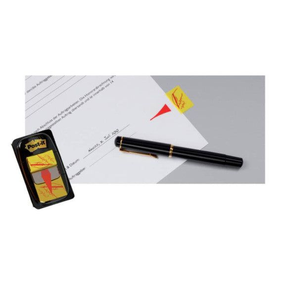Segnapagina removibili Post-it® Index Medium ''Firma qui'' 50 fogli giallo 680-31