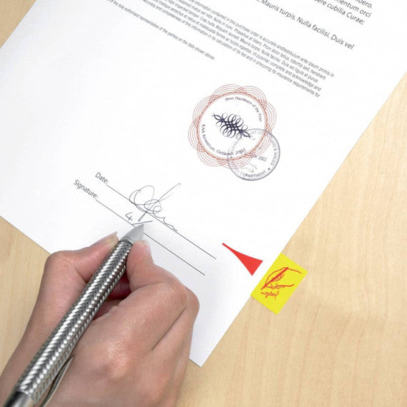 Segnapagina removibili Post-it® Index Medium ''Firma qui'' 50 fogli giallo 680-31