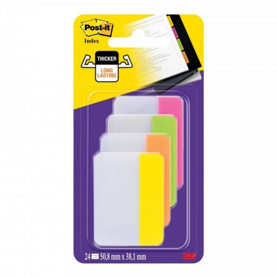 Segnapagina removibili Post-it® Index Strong bordi assortiti per archivio 4 blocchetti da 6 - 686-PLOY-EU