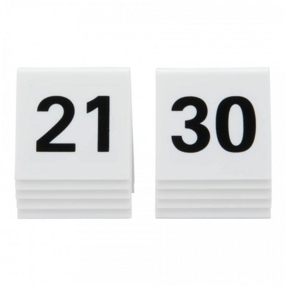 Segnaposto Securit® in acrilico rigido numeri da 21 a 30 bianco set da 10 pezzi - TN-21-30-WT
