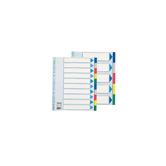 Separatore - 10 tasti colorati - PP - A4 maxi - 24,5x29,7 cm - multicolore - Esselte