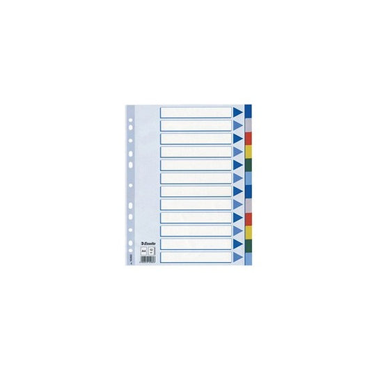Separatore - 12 tasti colorati - PPL - A4 - multicolore - Esselte