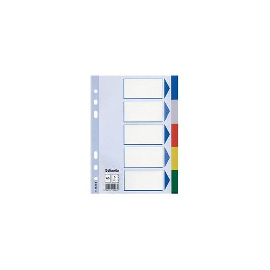 Separatore - 5 tasti colorati - PPL - A5 - multicolore - Esselte