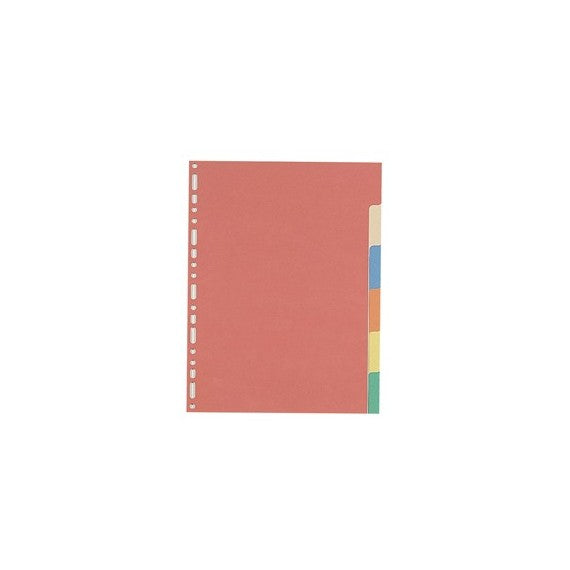 Separatore - 6 tacche - cartoncino colorato 240 gr - 21x29,7 cm - multicolore - Favorit