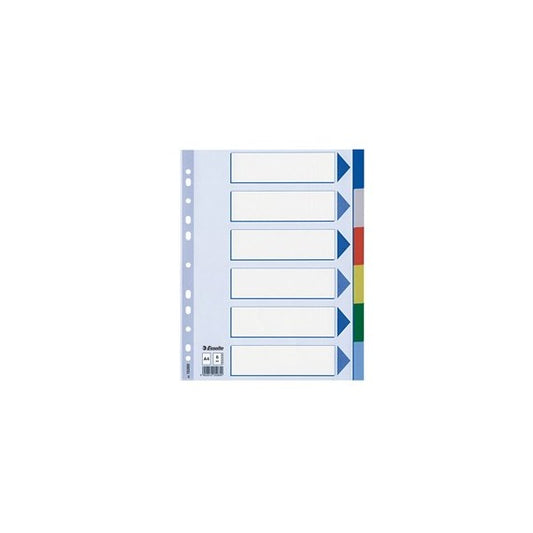 Separatore - 6 tasti colorati - PPL - A4 - multicolore - Esselte
