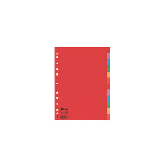 Separatore Economy - 12 tasti - cartoncino colorato 160 gr - A4 - multicolore - Esselte