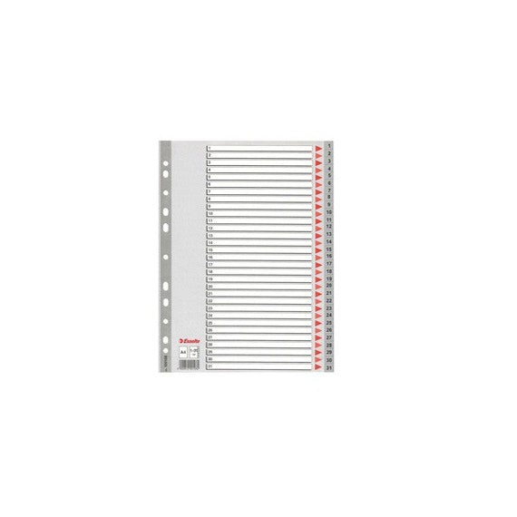 Separatore numerico 1/31 - PPL - A4 - grigio - Esselte