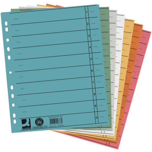 Separatore per archivio con perforazione universale Q-Connect 24x30 cm 230 g/m² blu  conf. da 100 - KF02786