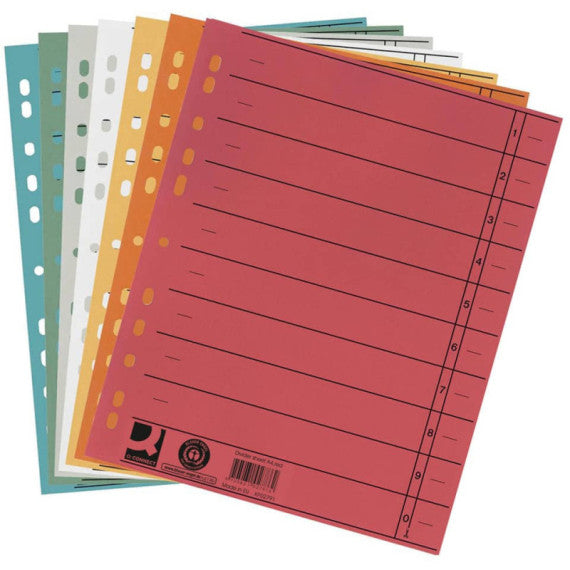 Separatore per archivio con perforazione universale Q-Connect 24x30 cm 230 g/m² blu  conf. da 100 - KF02786