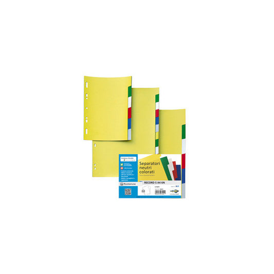 Separatore Record S - 6 tasti - PP - 21 x 29,7 cm - A4 - multicolore - Sei Rota