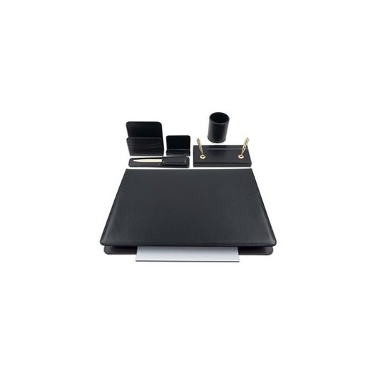 Servizio scrittoio Classic - similpelle - 6 componenti - nero - City Time