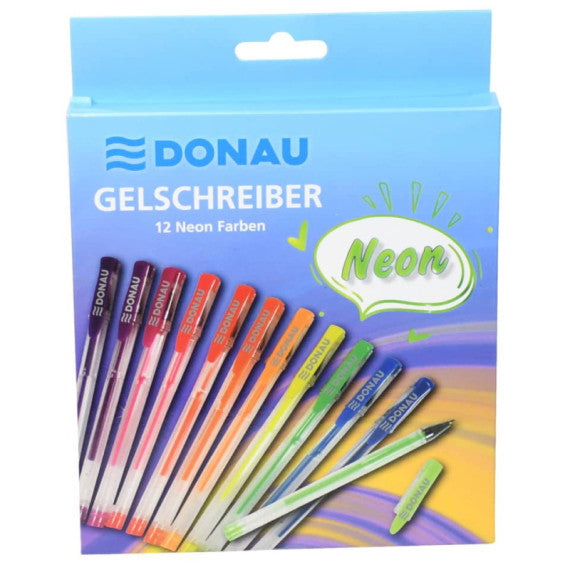 Set 12 penne gel Donau colori neon assortiti 322262