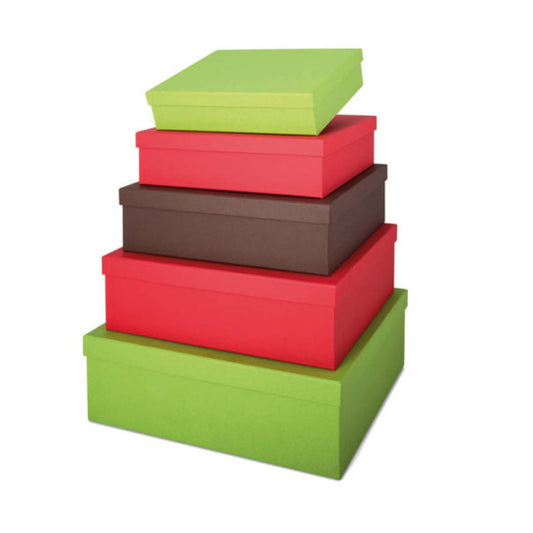 Set box scatole in cartone Niji in 5 diversi formati - 3 colori assortiti - conf. 5 pezzi - 61861-2