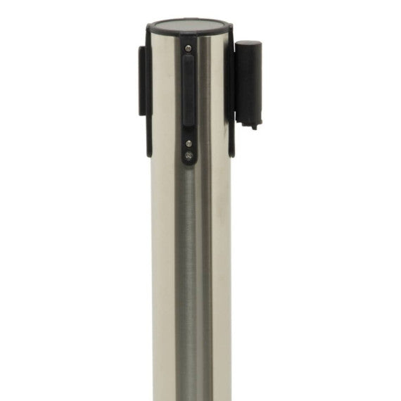Set di 2 colonne segnapercorso Securit® 93x33x33 cm nastro retrattile nero 210 cm acciaio inox  grigio-nero RS-RT-LW-CH