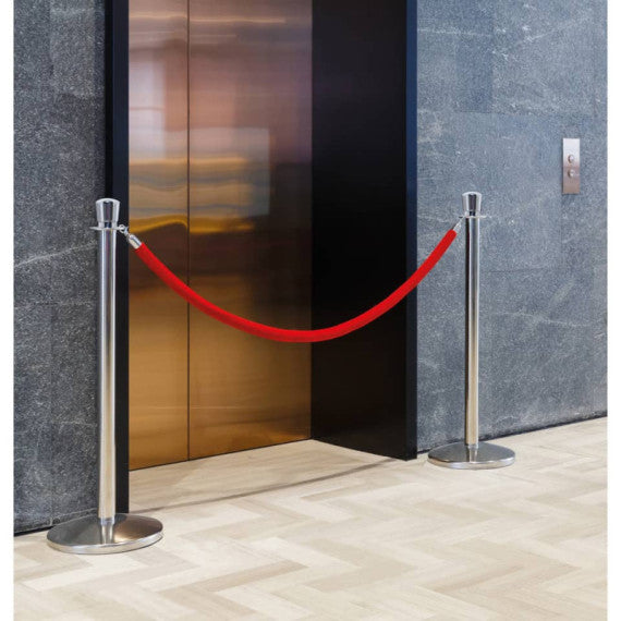 Set di 2 colonne segnapercorso Securit® Budget 100x33x33 cm - cromato RS-LW-CH