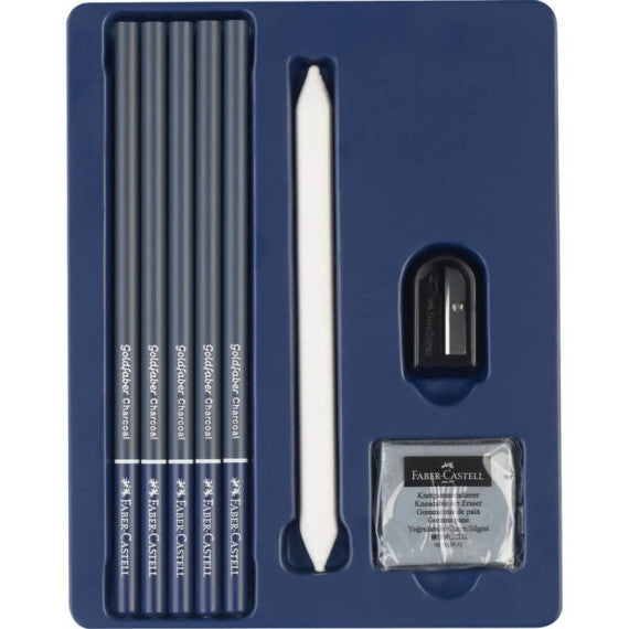 Set disegno Faber-Castell Goldfaber Charcoal - 8 pezzi - contenuto assortito 114006