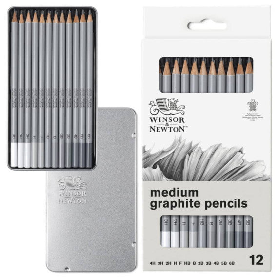 Set matite in grafite Winsor&Newton Studio Collection scatola in metallo 12 pezzi - 0490008