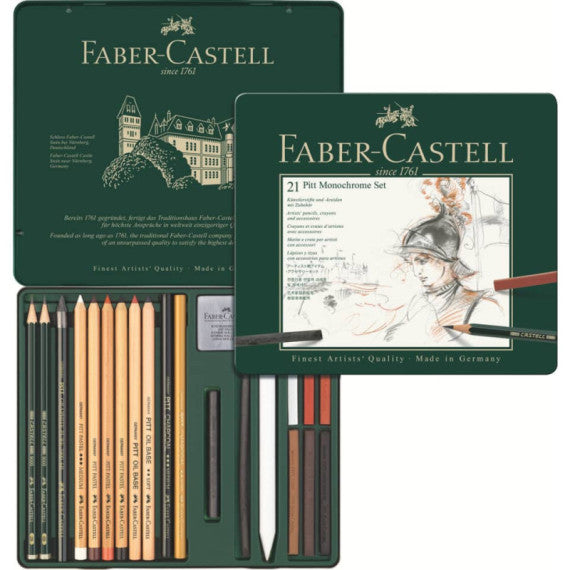 Set metallo Faber Castell Monochrome belle arti medium conf. 21 elementi - 112976