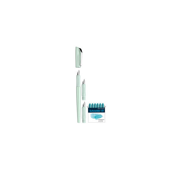 Set penna stilografica Callissima - 3 punte intercambiabili incluse - fusto verde menta - Schneider
