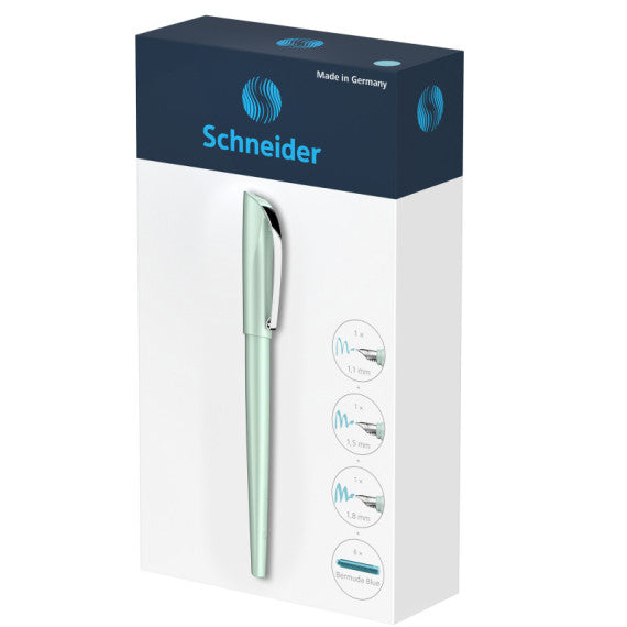 Set penna stilografica Callissima - 3 punte intercambiabili incluse - fusto verde menta - Schneider