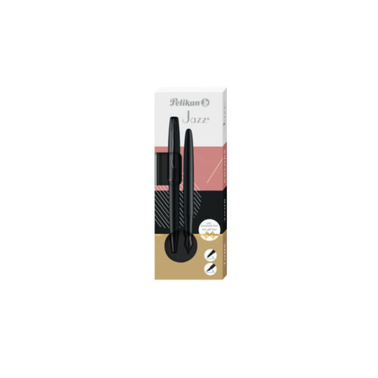 Set penna stilografica e sfera Pelikan Jazz® Noble Elegance blu in cofanetto regalo -  fusto nero - 821896