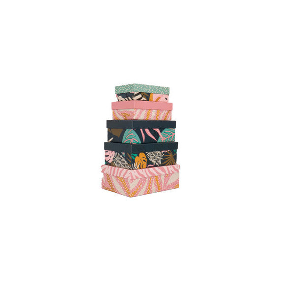 Set scatole regalo - dimensioni assortite - fantasia Breeze - conf. 5 pezzi