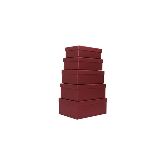 Set scatole regalo - dimensioni assortite - fantasia Burgundy - conf. 5 pezzi