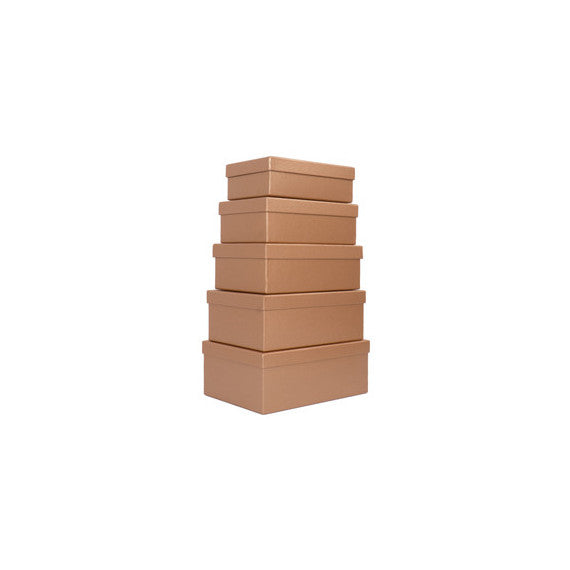 Set scatole regalo - dimensioni assortite - fantasia Caramel - conf. 5 pezzi