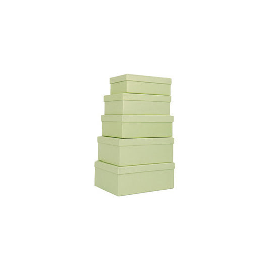 Set scatole regalo - dimensioni assortite - fantasia Green - conf. 5 pezzi