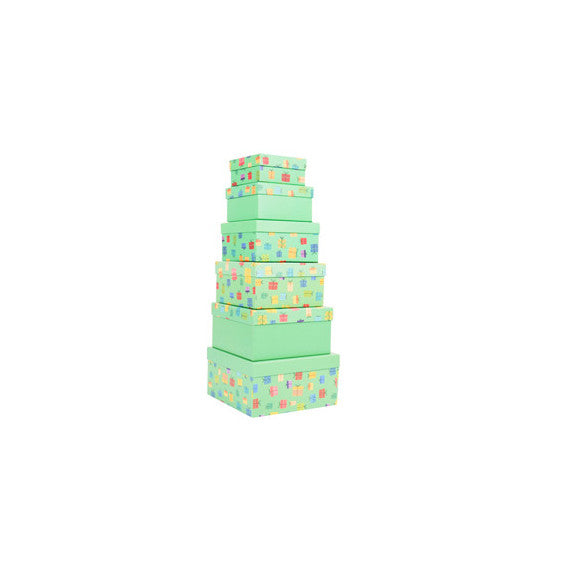 Set scatole regalo - dimensioni assortite - fantasia Memento - conf. 6 pezzi