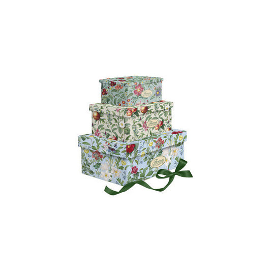 Set scatole regalo - fantasia Flowers - dimensioni assortite - cartoncino - Pigna - conf. 3 pezzi
