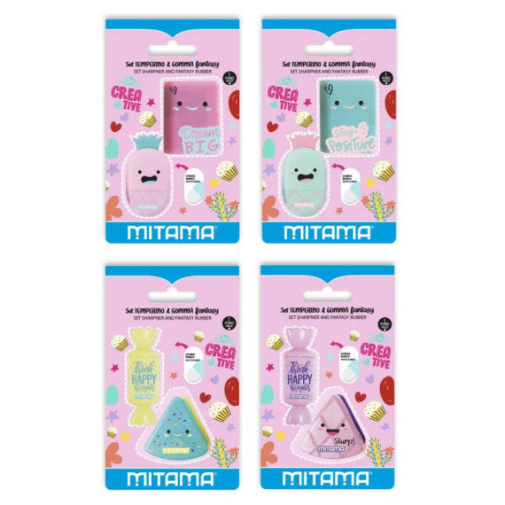 Set Temperino in plastica con gomma Mitama Fantasy - Forme Girl - Conf. 2 pezzi - 62871