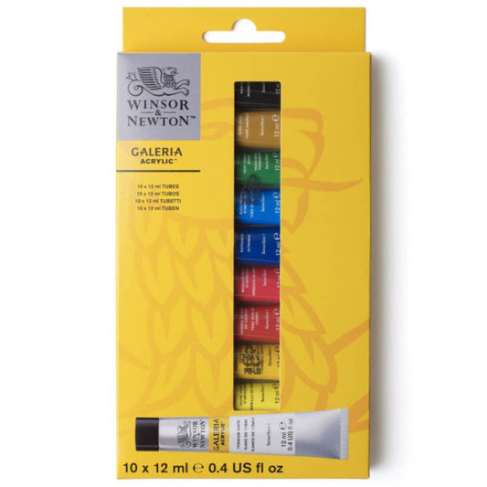 Set tubetti colore acrilico Galeria 12 ml Winsor&Newton colori assortiti - conf. 10 pezzi - 2190605