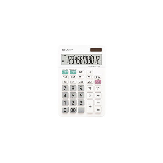 Sharp - Calcolatrice da Tavolo EL-334W - con cavalletto - 12 cifre - EL-334W