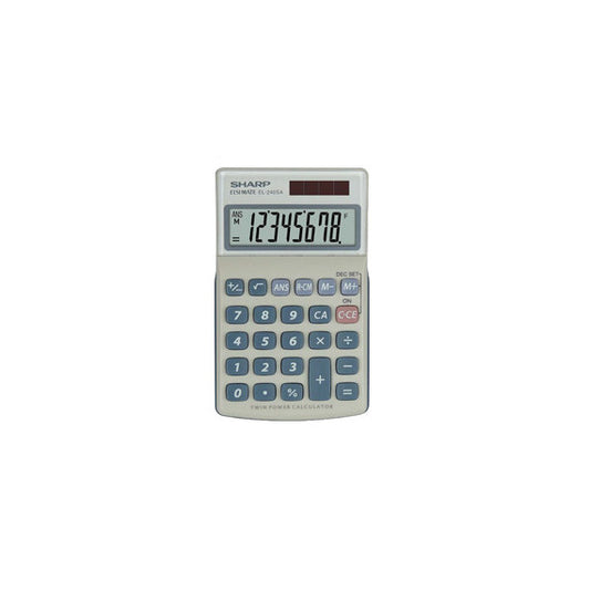 Sharp - Calcolatrice tascabile - EL240SAB Bianco/Grigio - 8 cifre