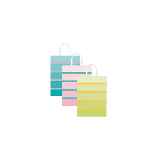 Shopper bicolor - con manici - carta ritorta - 26 x 12 x 36 cm - colori assortiti - Rex Sadoch
