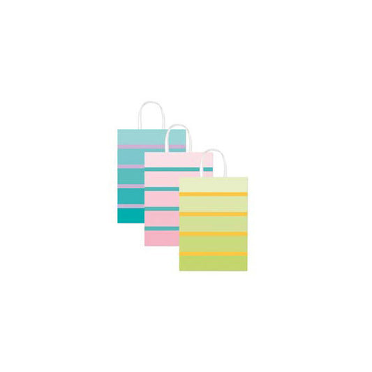 Shopper bicolor - con manici - carta ritorta - 36 x 12 x 41 cm - colori assortiti - Rex Sadoch