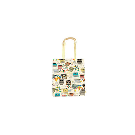 Shopper con manici - fantasia Olivetti - 35 x 40 x 8 cm - carta lavabile 100 gr - Kartos