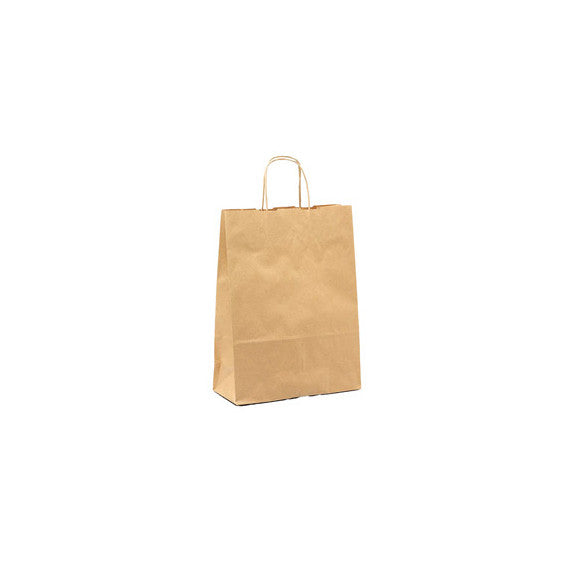 Shopper - maniglie cordino - 22 x 10 x 29 cm - carta biokraft - avana - Mainetti Bags - conf. 25 pezzi