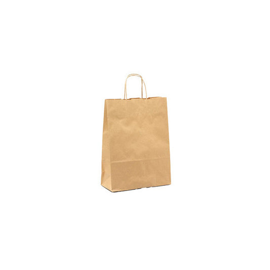 Shopper - maniglie cordino - 45 x 15 x 50 cm - carta biokraft - avana - Mainetti Bags - conf. 25 pezzi