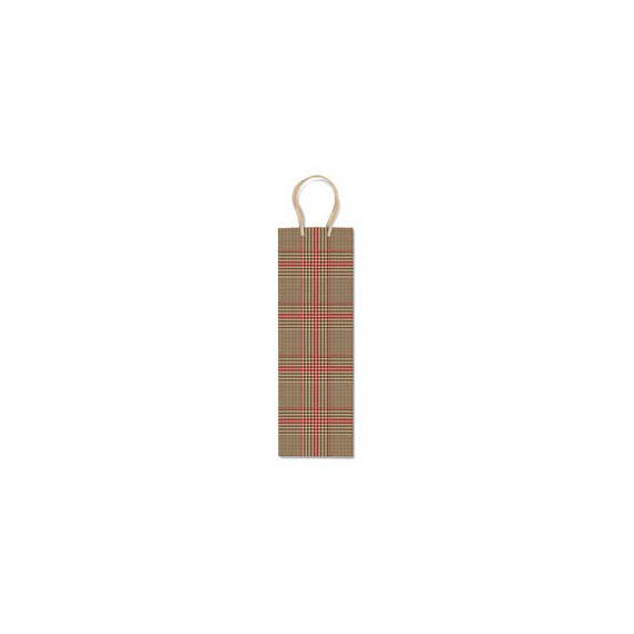 Shopper portabottiglie - fantasia scozzese - 37x12x9cm - Rex Sadoch