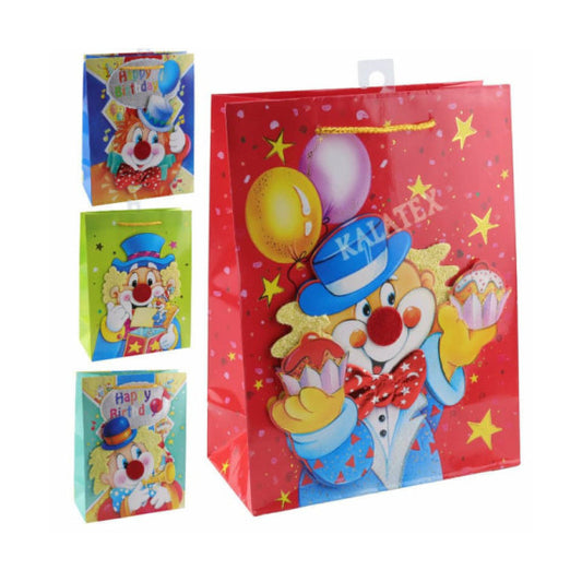 Shopper Saemec Clown 4 soggetti conf. 12 pz 19x9x25 cm SC76781